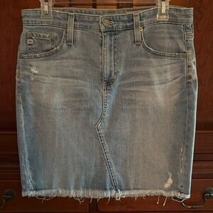 AG Adriano Goldschmidt size 28 R distressed denim Jean pencil skirt.